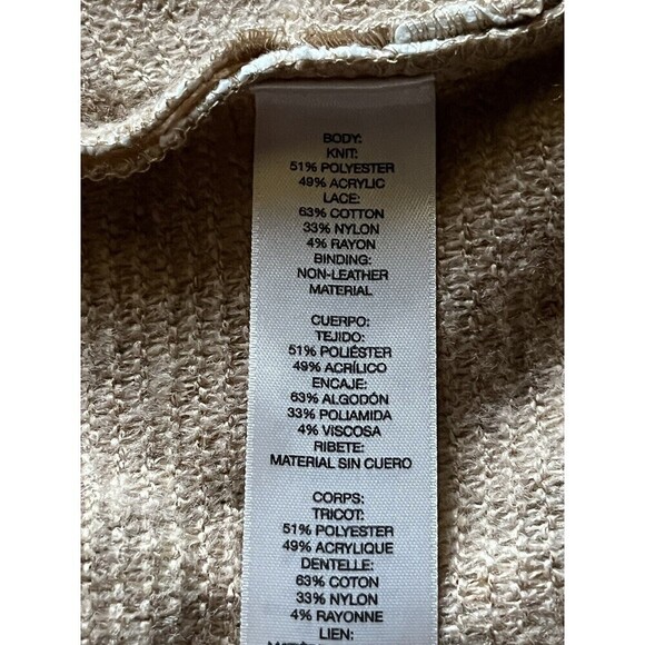 Chicos Womens Bonded Lace Henrietta Cardigan White Tan Open Front  Blazer Size 1 - Picture 8 of 12